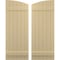Ekena Millwork Americraft 6-Board (2 Batten) Wood Joined Board-n-Batten Shutters w/Ellipt Top, ARW101BE621X77NTH, PR ARW101BE621X77NTH - alternate 1